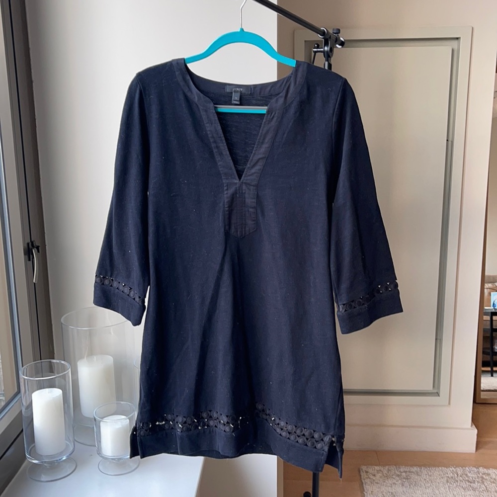 Jcrew Black Sleeved Beach Coverup - Size M